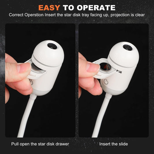 फ्लेक्सिबल गूसनेक के साथ USB गैलेक्सी स्टार प्रोजेक्टर लाइट (6 शीट शामिल हैं)