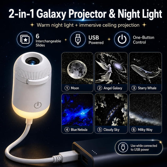 USB Galaxy Star Projecto Light With Flexible Gooseneck (includes 6 sheets)