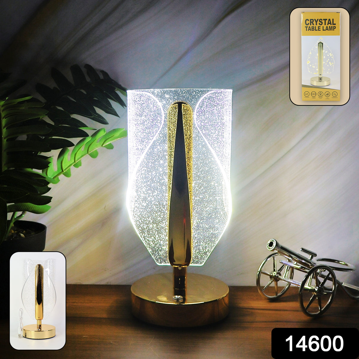 Luxury Crystal Table Lamp With Usb Charging (1 Pc)